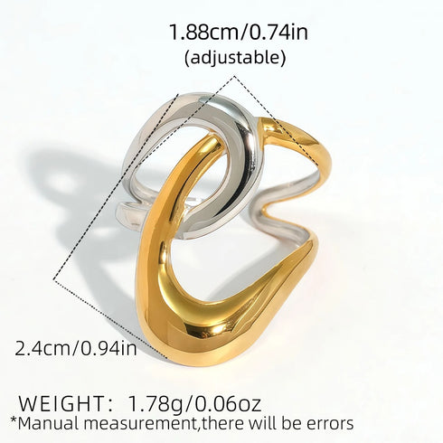Uself Waterproof Geometric Open Ring