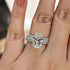 Dazzling Oval CZ Bridal Ring Set – 3 Piece Silver Color Rings