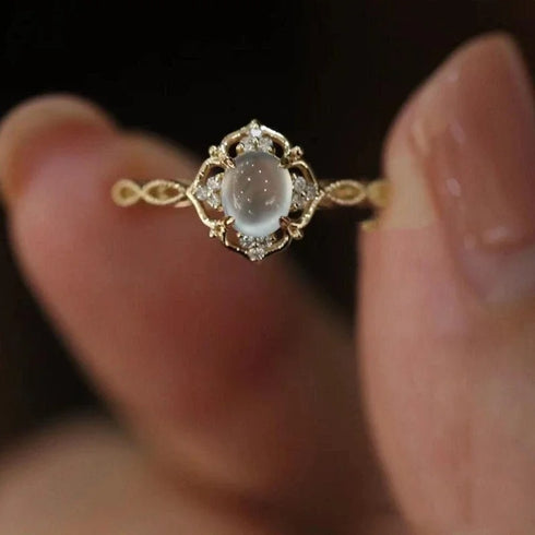 Luxury Adjustable Moonstone Ring