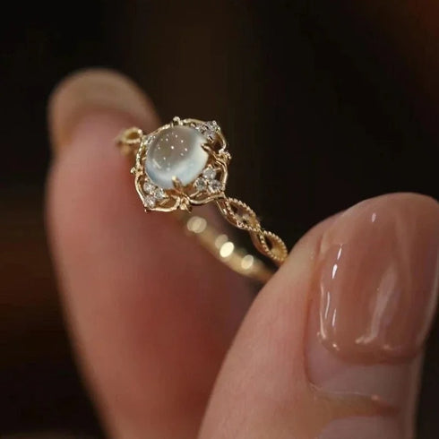 Luxury Adjustable Moonstone Ring