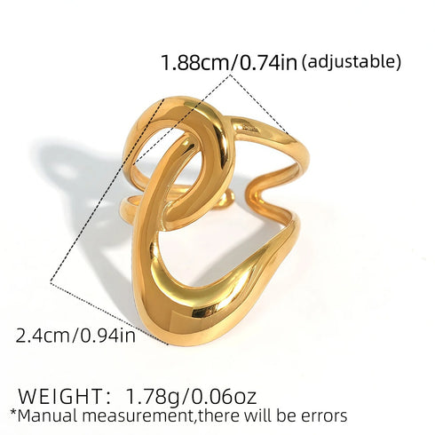 Uself Waterproof Geometric Open Ring